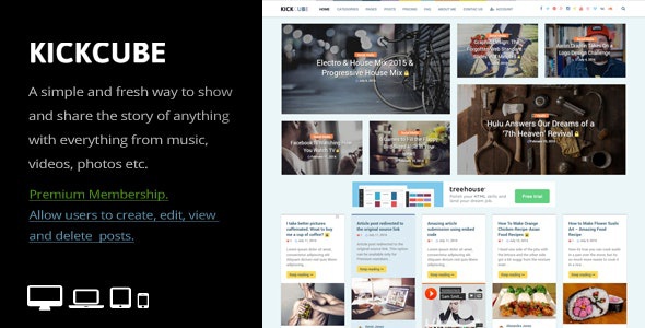 ThemeForest KICKCUBE - Download Membership & User Content Sharing WordPress Theme