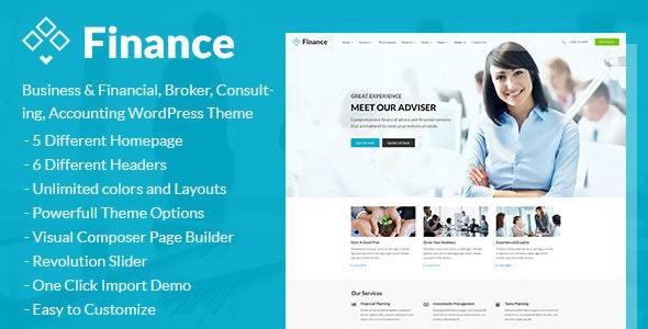ThemeForest Finance - Download Business & Financial, Broker, Consulting, Accounting WordPress Theme