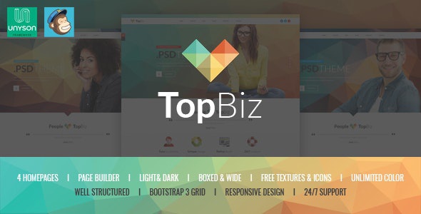 ThemeForest TopBiz - Download Responsive Corporate WordPress Theme