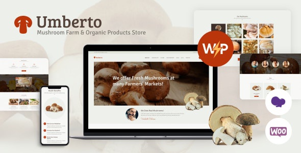 ThemeForest Umberto - Download Mushroom Farm & Organic Products Store WordPress Theme