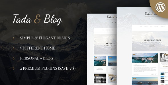 ThemeForest Tada & Blog - Download Personal WordPress Theme