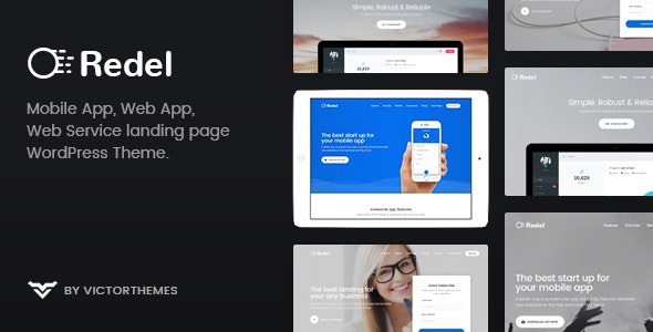 ThemeForest Redel - Download Responsive App Landing WordPress Theme