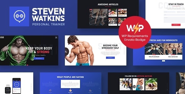 ThemeForest Steven Watkins - Download Personal Gym Trainer & Nutrition Coach WordPress Theme