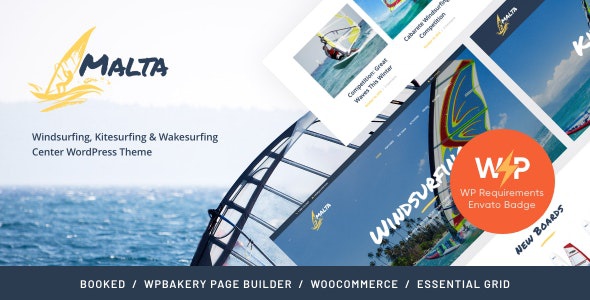 ThemeForest Malta - Download Windsurfing, Kitesurfing & Wakesurfing Center WordPress Theme