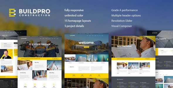 ThemeForest BuildPro - Download Business, Building & Construction WordPress Theme