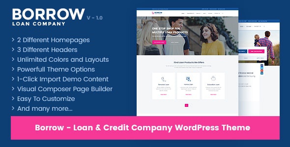 ThemeForest Borrow - Download Loan Company Responsive WordPress Theme