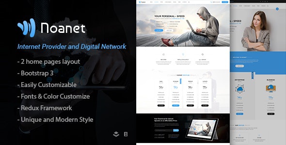 ThemeForest Noanet - Download Internet Provider And Digital Network WordPress Theme