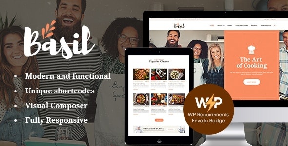 ThemeForest Basil - Download Cooking Classes and Workshops WordPress Theme