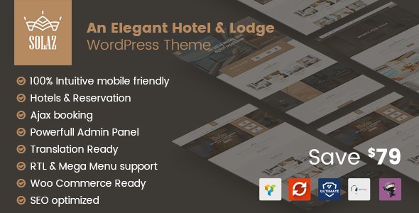ThemeForest Solaz - Download An Elegant Hotel & Lodge WordPress Theme