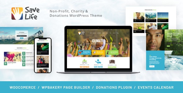 ThemeForest Save Life - Download Non-Profit, Charity & Donations WordPress Theme