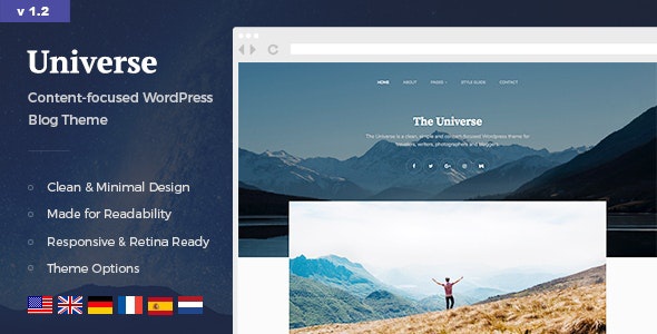ThemeForest Universe - Download Clean & Minimal WordPress Blog Theme