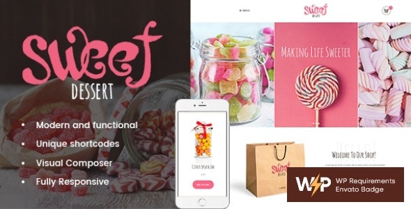 ThemeForest Sweet Dessert - Download Candy Shop & Cafe WordPress Theme