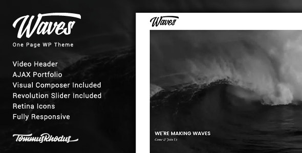 ThemeForest Waves - Download Fullscreen Video One-Page WordPress Theme