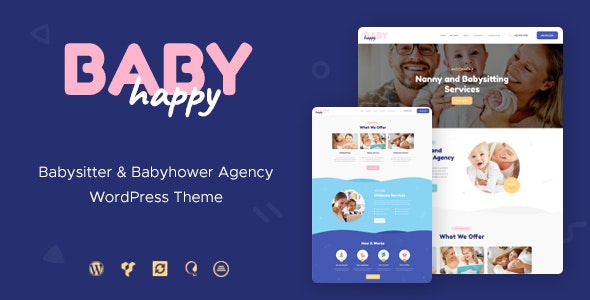 ThemeForest Happy Baby - Download Nanny & Babysitting Services Children WordPress Theme