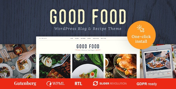 ThemeForest Good Food - Download Recipe Magazine & Cooking Blogging WordPress Theme