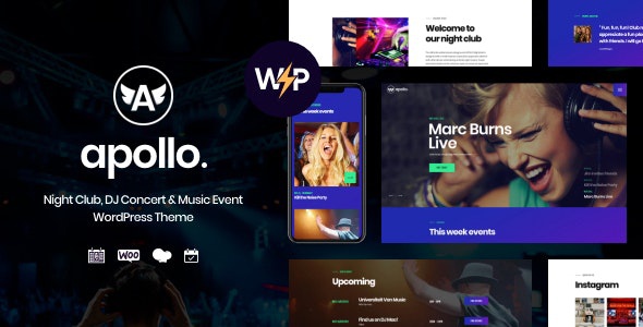 ThemeForest Apollo - Download Night Club, DJ Concert & Music Event WordPress Theme