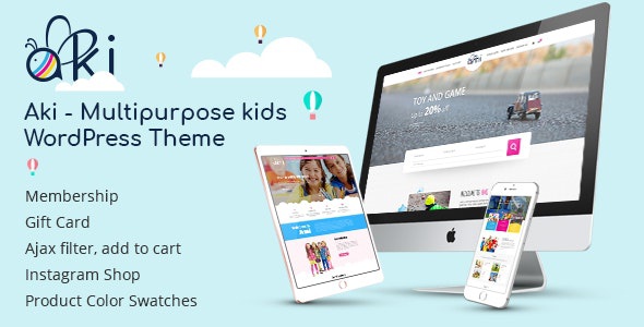 ThemeForest Aki - Download Multipurpose Kids WordPress Theme