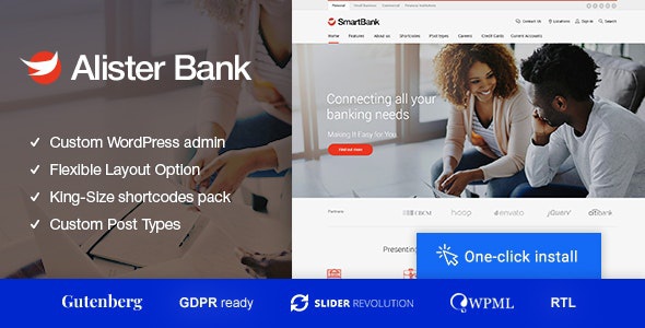 ThemeForest Alister Bank - Download Credits & Banking Finance WordPress Theme