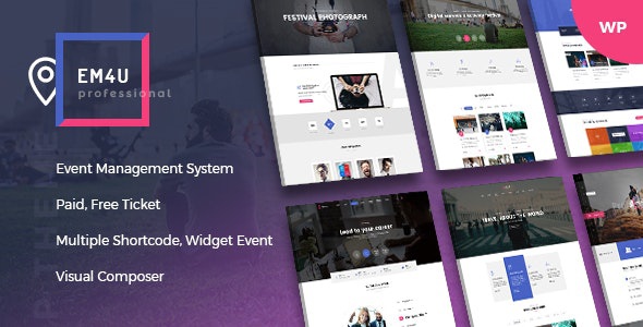 ThemeForest EM4U - Download Events WordPress Theme for Booking Tickets