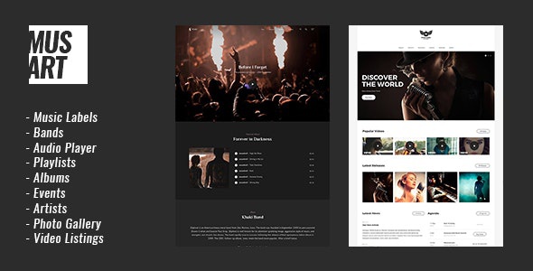 ThemeForest Musart - Download Music Label and Artists WordPress Theme