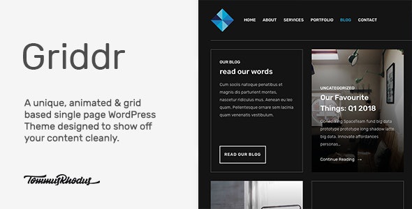 ThemeForest Griddr - Download Animated Grid Creative WordPress Theme