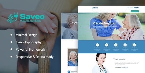 ThemeForest Saveo - Download In-home Care & Private Nursing Agency WordPress Theme