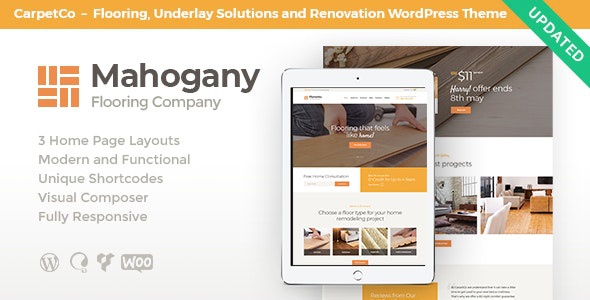 ThemeForest Mahogany - Download Carpenting Woodwork & Flooring Company WordPress Theme