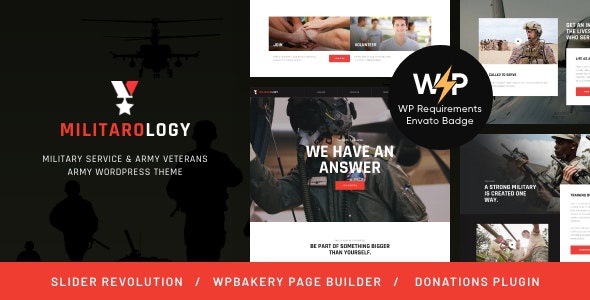 ThemeForest Militarology - Download Military Service & Army Veterans Army WordPress Theme