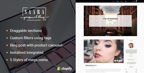 ThemeForest Saara - Download Blog Shopify Theme