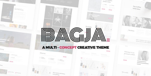 ThemeForest Bagja - Download Responsive Multi Concept & One Page Portfolio WordPress Theme