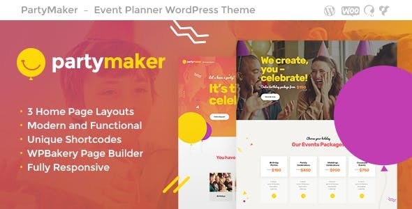 ThemeForest PartyMaker - Download Event Planner & Wedding Agency WordPress Theme