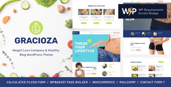 ThemeForest Gracioza - Download Weight Loss Company & Healthy Blog WordPress Theme