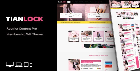 ThemeForest TianLock WP - Download Restrict Content Pro / Membership WordPress Theme