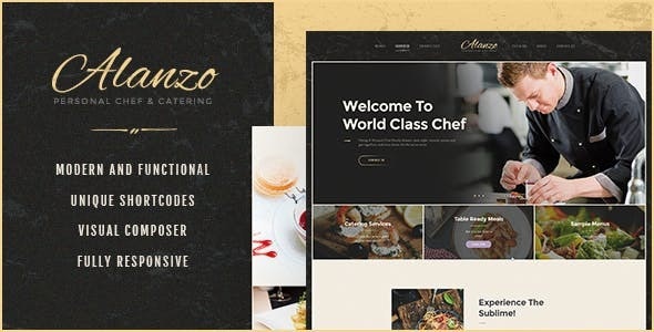 ThemeForest Alanzo - Download Personal Chef & Wedding Catering Event WordPress Theme