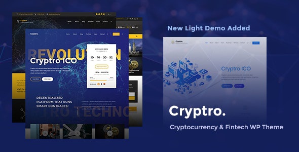 ThemeForest Cryptro - Download Cryptocurrency, Blockchain, Bitcoin & Financial Technology WordPress Theme