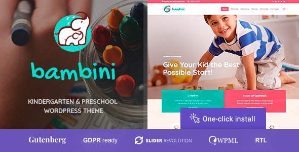 ThemeForest Bambini - Download Kindergarten & Pre-School WordPress Theme
