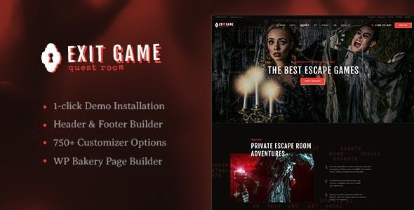 ThemeForest Exit Game - Download Real-Life Secret Escape Room WordPress Theme