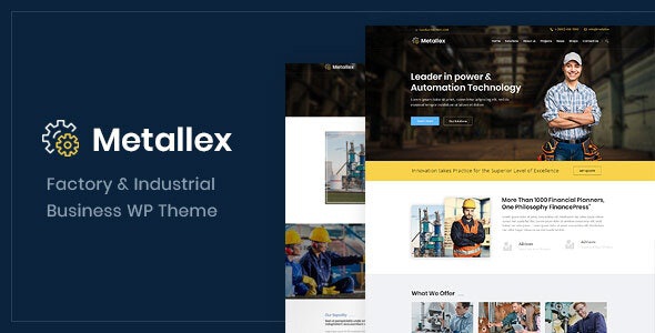 ThemeForest Metallex - Download Industrial And Engineering WordPress Theme