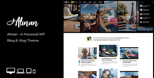 ThemeForest Alinan WP - Download A Personal WordPress Blog and Vlog Theme
