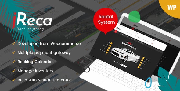 ThemeForest Ireca - Download Car Rental Boat, Bike, Vehicle, Calendar WordPress Theme