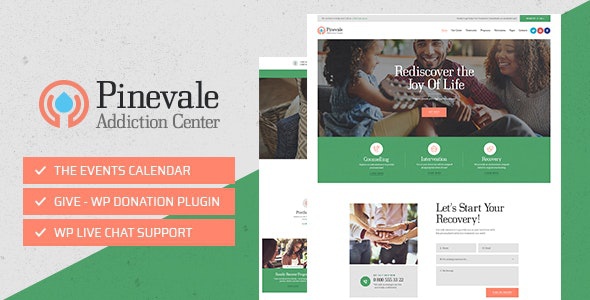ThemeForest Pinevale - Download Addiction Recovery and Rehabilitation Center WordPress Theme