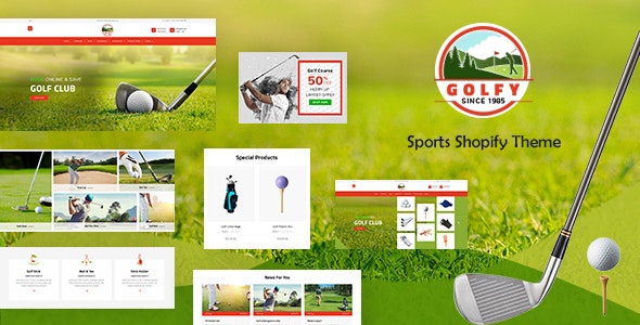 ThemeForest Golf - Download Sports Store, Game Shopify Theme