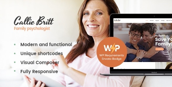 ThemeForest Callie Britt - Download Family Counselling Psychology WordPress Theme
