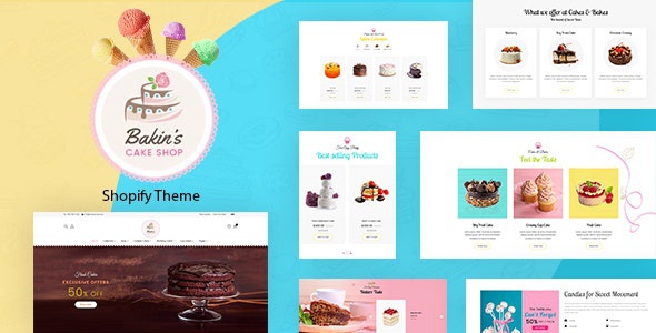 ThemeForest Bakins - Download Shopify Cake Shop, Bakery Theme