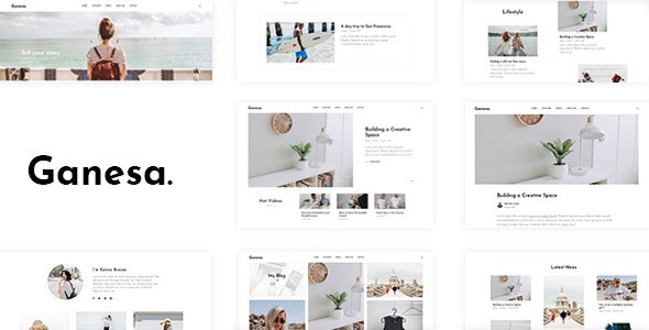 ThemeForest Ganesa - Download Minimal WordPress Personal Blog Theme