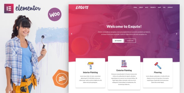 ThemeForest Exqute - Download Painting Company WordPress Theme