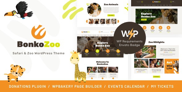 ThemeForest Bonko - Download Safari & Zoo WordPress Theme