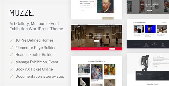 ThemeForest Muzze - Download Museum Art Gallery Exhibition WordPress Theme