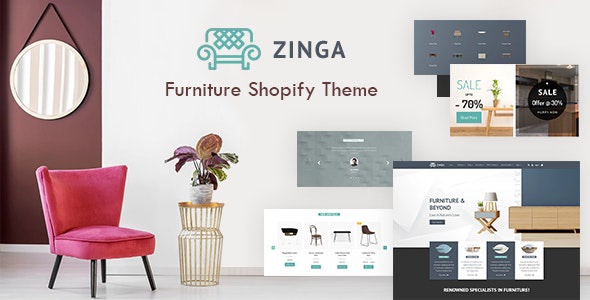 ThemeForest Zinga - Download Interior Store, Furniture Shopify Theme