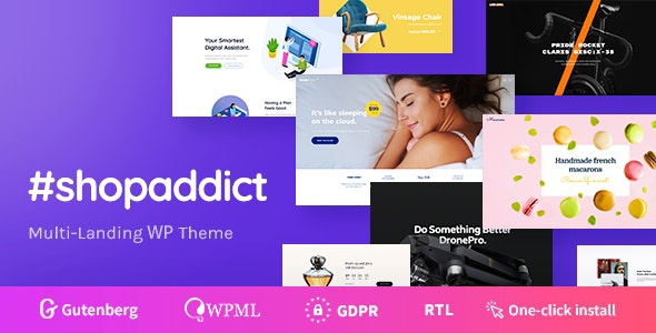 ThemeForest Shopaddict - Download WordPress Landing Pages Theme To Sell Anything